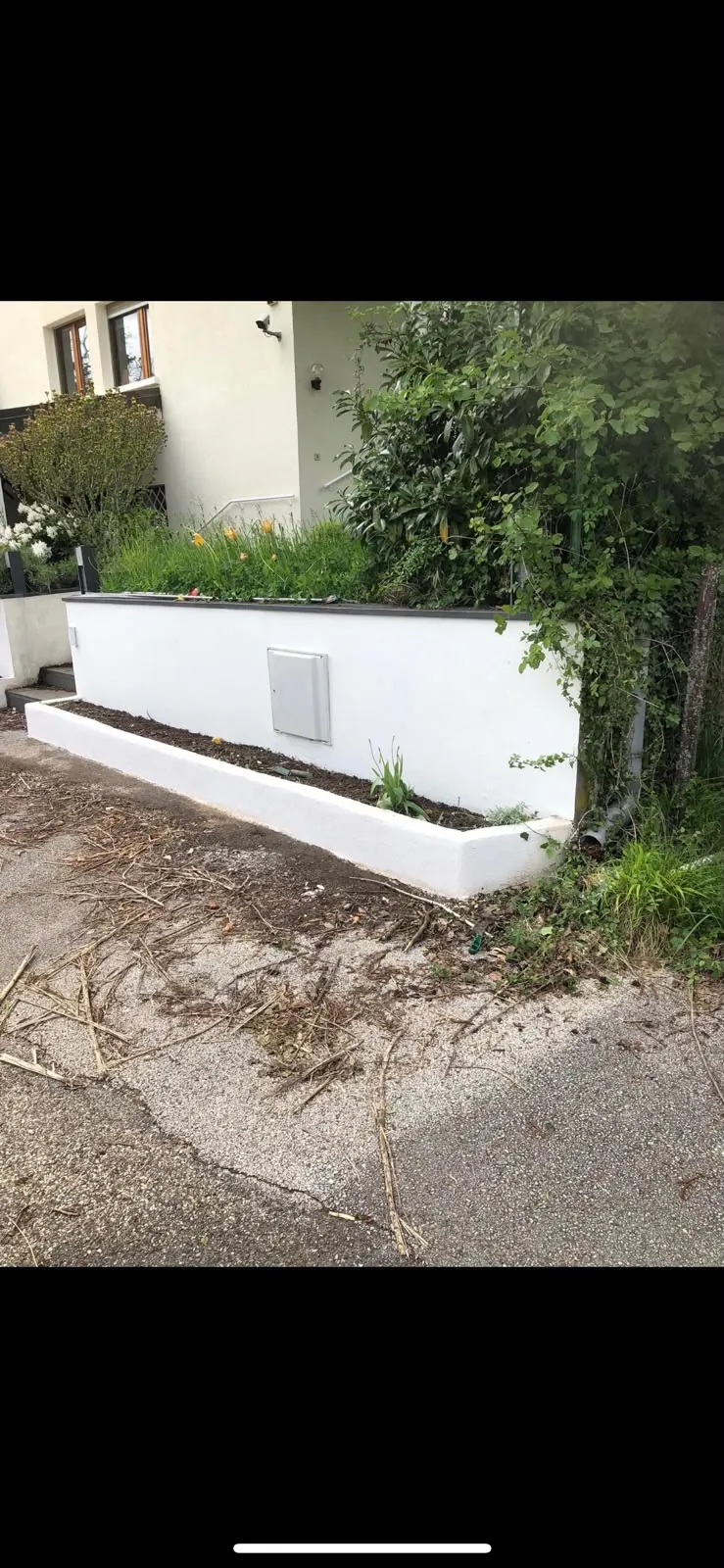 Gartenmauer streichen – Nachher